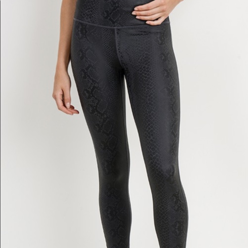 MONO B SNAKESKIN LEATHER LEGGINGS